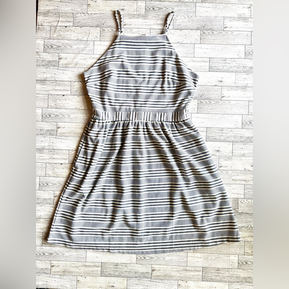 Banana Republic Navy & White Striped Dress